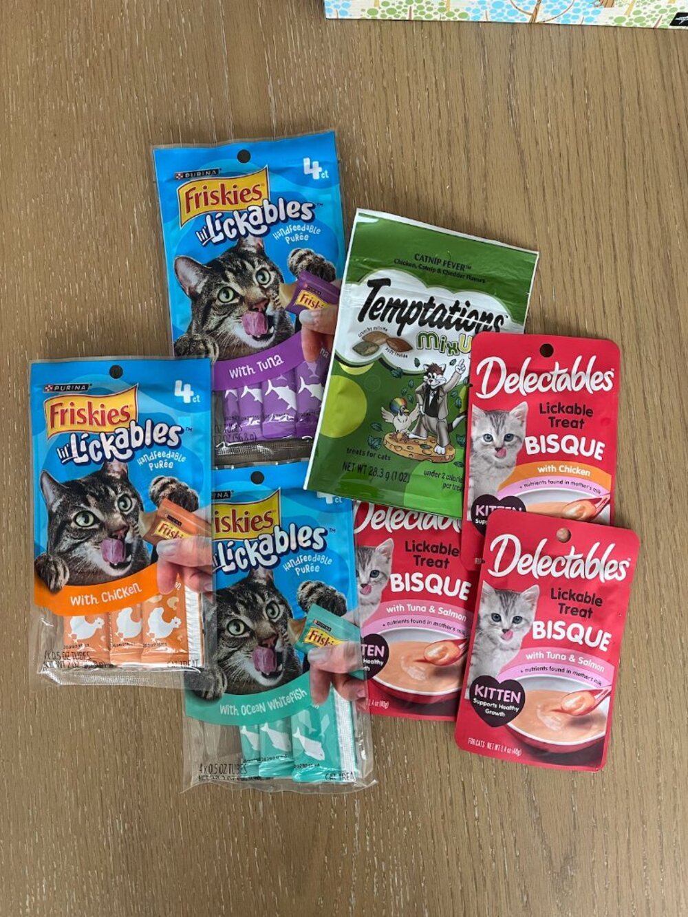 Friskies, Delectables, Temptations Lickable Cat Treats - Variety Packs 7 total